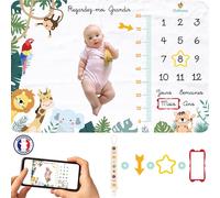 Ulteronixshop-Couverture Etape Pour Bebe En Francais - Pour Fille Ou Garcon - Inclus Toise Pour Suivre La Croissance De Bébé - Gardez En Photo Les Premiers Mois De Votre Enfant - Cadeau