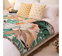 Ulteronixshop-Double Face Couvertures Coton Tissé Jetés De Lit Avec Gland Jungle Style Bohême Tapisserie Châle Décorative Jeté De Canapé Couvre-Lit Couverture De Camping Nappes Tapis 160x130cm