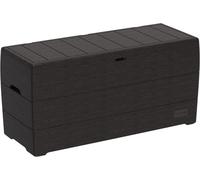 Ulteronixshop-Duramax Durabox 270L/71 Gallon plastic storage box, Woodgrain texture, Outdoor Deck Box, Garden Furniture Storage Box, Safe & Secure, Plastic Cushion Box with Wheels and Handles, Patio