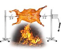 Ulteronixshop-Entièrement Automatique électrique Grill BBQ Rack 15W Kit de Rôtissoire Inoxydable 70kg Réglable en Hauteur Barbecue à Cochon de Lait BBQ avec Moteur Portable Cuisson en Plein Air Campi