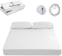 Ulteronixshop-Grounding Draps Ajustés Earthing Avec Câble Et Adaptateur En Coton Biologique + 5 % Fibre De Pied Pour Lit Double 150 X 200 X 30 Cm