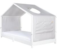 Ulteronixshop-Housse pour lits maison Montessori 90 x 200 cm ¿ accessoire assorti pour transformer le lit en lit à baldaquin ¿ avec 3 poches de rangement et fenêtre de toit ¿ gris clair