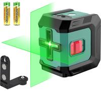 Ulteronixshop-HYCHIKA Niveau Laser 15M, Autonivelant Laser Vert avec 3 Niveaux de Luminosité Réglables, Niveaux Laser avec Support pour Décoration de Maison, 2 Piles AA
