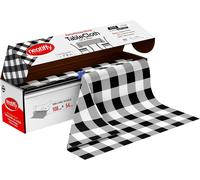 Ulteronixshop-Jetable en Plastique Rouleau De Nappe, Équivalent à 12 Paquets de Pique-Nique, Vichy Noir