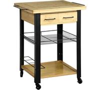 Ulteronixshop-Kesper Chariot de Cuisine, matériau : Panneau de Fibres certifié FSC, Dimensions : l : 71 x H : 88 x P : 60 cm, Couleur : Naturel/Noir 25891 13