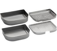 Ulteronixshop-Kit d¿extension polyvalent Lumin Compact / Set d¿accessoires barbecue 4 pièces, transforme le barbecue en fumoir et cuiseur vapeur, avec plats en inox pour cuisson lente et maintien au