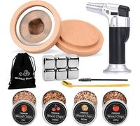 Ulteronixshop-Kit de Fumoir Cocktail, Kit de Fumoir à Whisky à l'ancienne avec 4 Saveurs de Copeaux de Bois Ensemble Fumeur Cocktail Cadeau d'anniversaire Noël Fête des Pères pour Homme, Papa, Mari