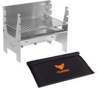 Ulteronixshop-light Barbecue au charbon de bois acier inoxydable portable/démontable pour camping/trekking/voyage en van/barbecue dans le jardin ou la nature