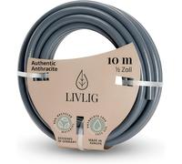 Ulteronixshop-LIVLIG Tuyau d'arrosage 10m 1/2 pouce, tuyau d'eau Made in Germany en matériau recyclé, indéformable, couleur: Anthracite
