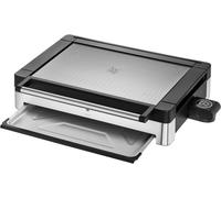 Ulteronixshop-Lono Barbecue électrique de table, en acier inoxydable mat, avec couvercle en verre, 2200 W, plaque de cuisson revêtue