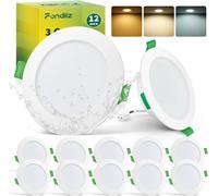 Ulteronixshop-Lot de 12 Spot LED Encastrable 68mm, 5W 220V Spots de Plafond Encastre Blanc Chaud 2700K Blanc Neutre 4000K Blanc Froid 6000K Réglable, IP44 Spot Salle de Bain LED pour Salon Cuisine, R