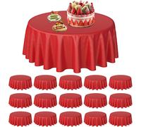 Ulteronixshop-Lot de 15 nappes rondes jetables rouges de 213,4 cm ¿ nappes rondes jetables en plastique ¿ Nappe ronde rouge pour table circulaire de mariage, banquet, fête, anniversaire