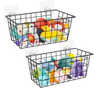 Ulteronixshop-Lot de 2 organisateurs de rangement en métal pour jouets de bain, panier de douche en maille suspendu avec crochets adhésifs pour baignoire, grand porte-jouets de bain pour ranger les j