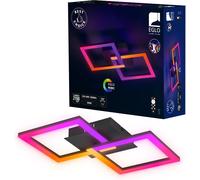 Ulteronixshop-Luminaire Plafonnier Led Rgbic, Lampe De Plafond Géométrique Avec Effets Lumière, Déco Bureau Gaming Et Fête, Spot Multicolore Avec Télécommande, Blanc Chaud Et Rgb, Métal Noir