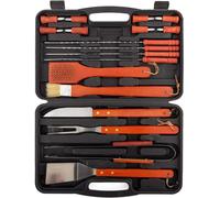 Ulteronixshop-Mallette Barbecue Portable 18 Pièces, Design Compact, Résistante et Durable, Polyvalence et Fonctionnalité, Noir/Orange, Taille Unique, Bois