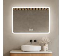 Ulteronixshop-Miroir De Salle De Bain Avec Éclairage Led 75x52cm - 3 Modes De Lumière - Antibuée - Miroir Mural Moderne