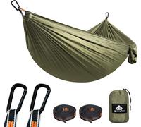 Ulteronixshop-Naturefun Hamac Ultra-Léger De Voyage Camping 300 Kg Capacité De Charge,(275 X 140 Cm) Nylon À Parachute 2 X Mousquetons De Qualités, 2 X Sangles De Nylon Pour Jardin D'interieur/Ex