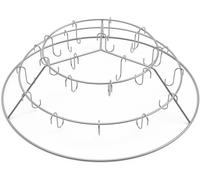 Ulteronixshop-Onlyfire Anneau à 3 Niveaux avec 24 Crochets à Fumer, pour Fumer du Bacon, des Côtes ou des Ailes de Poulet, pour Barbecue à Charbon de Bois Weber Smoker 57 cm et Kettle 57 cm