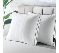 Ulteronixshop-Oreiller 60x60 Lot de 2, Anti-Acariens à Faible Garnissage Microfibre Hypoallergénique, Qualité Hôtel Moelleux et Respirant, Convient Allongées sur Le Côté Dos Blanc