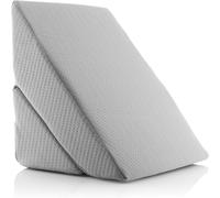 Ulteronixshop-Oreiller Triangulaire Multipositions à Double Cale, Ergonomique, Polyvalent et Adaptable, Mousse à Mémoire de Forme Haute Densité, Housse Amovible, Gris, Médiano, Polyester