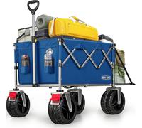 Ulteronixshop-Overmont Chariot de Festival Pliable 200 L ¿ Roues et Freins Extra Larges ¿ Chariot Robuste jusqu'à 150 kg ¿ avec poignée réglable et Sac de Housse ¿ Chariot pour Plage, Camping, Jardin