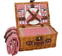 Ulteronixshop-Panier De Pique-Nique Pour 2 Personnes, Avec Compartiment Isotherme Et Couverture De Pique-Nique Imperméable, Sangle Amovible, Sac À Vin, Couverts, Pour Le Camping, La Plage, La Randonné