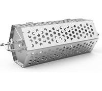 Ulteronixshop-Paniers de Gril Nid avec Poignée, Panier à Grillades Roulant en Acier Inoxydable pour Tiges de Brochettes, Paniers de Barbecue pour Gril à Gaz, Légumes, Viande, Poisson, Hexagonaux