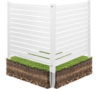 Ulteronixshop-Panneau Brise Vue Extérieur 122x122 Cm Clôture De Jardin À Persiennes Kit 2 Panneaux De Confidentialité Avec Piquets Métalliques, Accessoires Pour Sols Souples, Cacher Climatiseurs, Pou