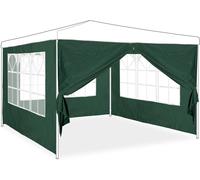 Ulteronixshop-Paroi latérale pour tonnelle en Lot de 4, 3 Panneaux avec fenêtre, 1 avec Fermeture éclair, HxL 2x3 m, Vert