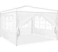 Ulteronixshop-Paroi latérale pour tonnelle, Lot de 4, 2x3 m, Panneaux latéraux avec fenêtres et Fermeture éclair, Blanc