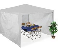Ulteronixshop-Paroi latérale pour Votre tonnelle, Lot de 3, imperméable, Fermetures Scratch, PE, sans fenêtre, 2x3 m, Blanc