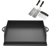 Ulteronixshop-Plaque de cuisson pour plancha pour barbecues à gaz Weber Spirit et Genesis, Enders et la plupart des barbecues à gaz, plateau de cuisson en fonte émaillée avec spatule et grattoir