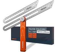 Ulteronixshop-Presch Fausse Équerre incl. règle supplémentaire - 190mm & 270mm - Transfert d'angle précis - Règle avec fonction de trusquin fraisée en aluminium usiné avec précision & en acier inoxyd