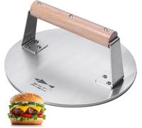 Ulteronixshop-Presse à hamburger Smash en acier inoxydable, 1 650 g, presse à bacon et hamburger robuste avec poignée en bois, outil de presse pour barbecue de 21,6 cm pour steak, viande et crêpes