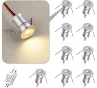 Ulteronixshop-Projecteur miniature LED 902 120°, DC12V 1W, 80 Ra, 75 lm, convient à l'éclairage de meubles tels que les caves à vin, les armoires à chaussures, etc.(6000K,Silver,9Pack)