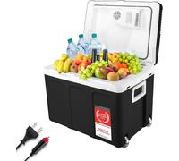 Ulteronixshop-Réfrigérateur portable 45L électrique 12V 230V prise voiture & standard - Box thermoélectrique refroidit & chauffe - Glacière avec roues - Pour camping, festival, voyages - Noir