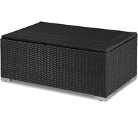 Ulteronixshop-Repose-pieds d'extérieur en osier avec siège et cadre en acier, meubles de patio toutes saisons (noir)