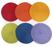 Ulteronixshop-Round Set de 6 Sets de Table, Multicolore, diamètre 36 cm, 6 unités