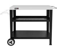 Ulteronixshop-Royal Gourmet 3 Étagères Desserte Pour Plancha, Chariot Pour Barbecue Avec Plan De Travail En Acier Inoxydable Et Support De Sac À Ordures Détachable, Dessus De Table 85 X 50 Cm