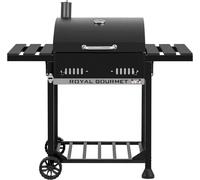 Ulteronixshop-Royal Gourmet Barbecue à Charbon de Bois, Grill à Charbon sur Chariot avec Tablettes Pliables, Couvercle, Thermomètre, Surface Cuisson 56,5 x 42,2 cm pour Jardin, Camping, Noir