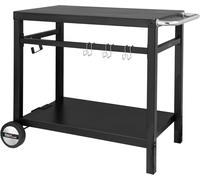 Ulteronixshop-Royal Gourmet Desserte Plancha Extérieure, Chariot Pour Barbecue En Métal Avec Grande Surface De Travail, Adapté Pour Dessertes De Jardin, Four A Pizza, 100,5 X 59 X 81 Cm (Noir)