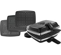 Ulteronixshop-Super 2 antiadhésif noir avec jeu de plaques gaufres, gaufrettes et croque monsieur 1000W