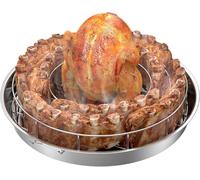 Ulteronixshop-Support de Côtes Circulaire, Rôti de Poulet BBQ Rib Ring en INOX pour Barbecue au Charbon, Kamado Barbecue à Céramique, Fumoir Smoker
