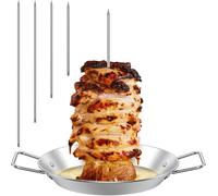 Ulteronixshop-Support vertical pour brochettes de viande en acier inoxydable avec 5 pointes de rechange pour poulet entier, poisson, saucisse, steak