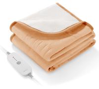 Ulteronixshop-Surmatelas Chauffant électrique avec 4 Niveaux de Chaleur, Chauffage Rapide, arrêt Automatique après 10 Heures, Lavable en Machine, Protection Contre la surchauffe et 150 x 80 cm (Camel