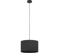 Ulteronixshop-Suspension Luminaire Maserlo 1, Lustre Suspendu Vintage En Acier Et Textile Noir, Lampe De Salon Et De Salle À Manger, Douille E27, Ø 38 Cm