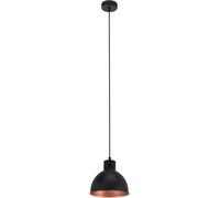 Ulteronixshop-Suspension Luminaire Truro 1, Lustre Suspendu Style Vintage, Industriel Et Rétro, Lampe De Salle À Manger En Acier Noir Et Cuivre, Douille E27