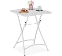 Ulteronixshop-Table de Balcon Pliable, Console de Jardin, HxLxP: 74x59x59 cm, Table de Camping résistante, Pliante, Blanc