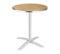 Ulteronixshop-Table ronde rabattable en frêne, plateau en bois de frêne pré-huilé et cadre en aluminium, taille : 720 (H) x 600 (Dia) mm, U424