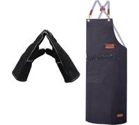 Ulteronixshop-Tablier de barbecue réglable avec poches pratiques et gants de barbecue résistants à la chaleur - Ensemble de gants de barbecue idéal pour le barbecue et la cuisine - Tablier de cuisine 